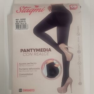 Stagmi Push-Up Perfect Support Colombian Black Shaper Pantyhose Stocking NEW!